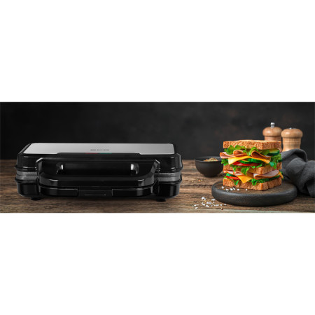 Sendvičovač ECG S 2120 Grande nerez 900W (trojuholníky)