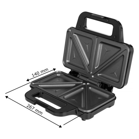 Sendvičovač ECG S 2120 Grande nerez 900W (trojuholníky)