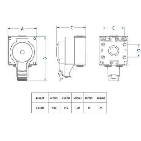Zásuvka VDT IP66 SOLIGHT 5B350