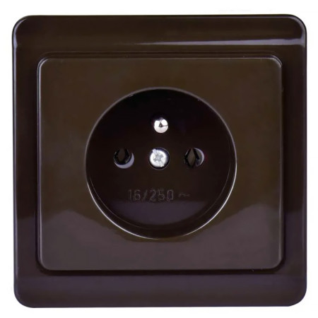 Jednozásuvka TESLA STANDARD 4FN15059.2116 hnedá