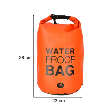 Vodotesný vak 15L WATER PROOF BAG ORANGE