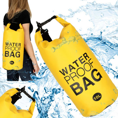 Vodotesný vak 10L WATER PROOF BAG YELLOW