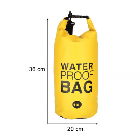 Vodotesný vak 10L WATER PROOF BAG YELLOW