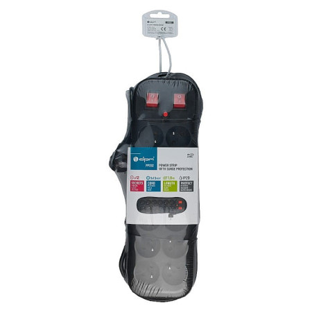 Prepäťová ochrana 1,8m/12z+2xV DPM PPS52 PO1812VBK čierna