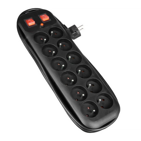 Prepäťová ochrana 1,8m/12z+2xV DPM PPS52 PO1812VBK čierna