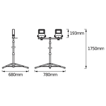 Reflektor montážny LED LEDVANCE WORKLIGHT 2x30W-FVL statív 4000K PLUG