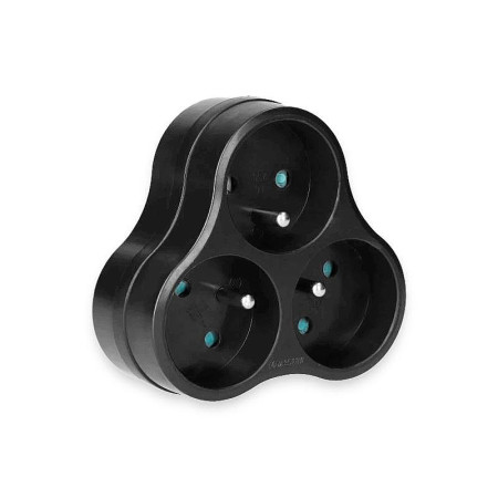 Rozdvojka RW-4B čierna (3xgula priamy trojuholník)