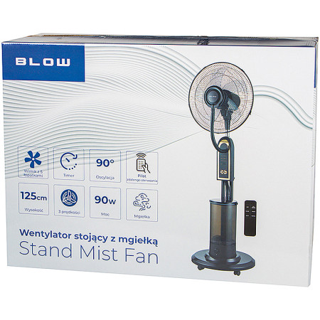 Ventilátor stojanový 40cm BLOW 44-660 čierny 90W s parou