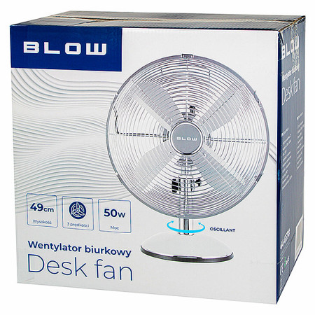 Ventilátor stolový 30cm BLOW 44-657 50W kovový