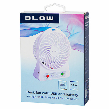 Ventilátor stolový 10cm BLOW 44-502 4,5W nabíjateľný