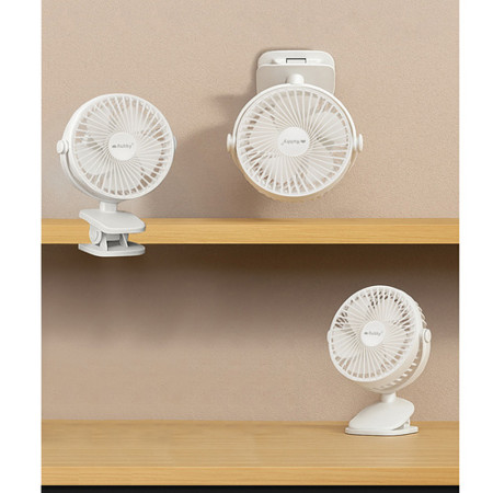 Ventilátor stolový 16cm na štipec RUHHY 25566 5W nabíjateľný biely