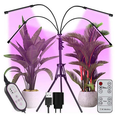 Svietidlo pre rast rastlín GARDLOV JZZFL-04 14W 4x20LED 4ramená