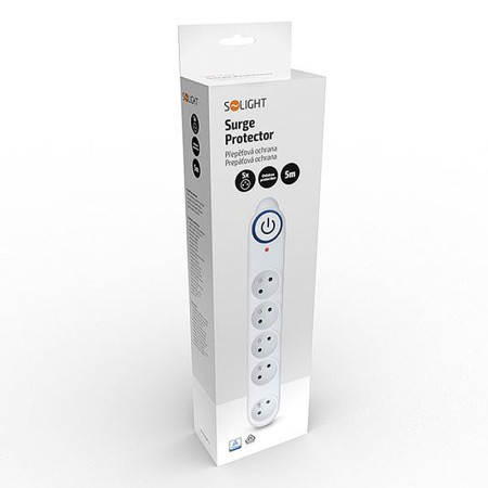 Prepäťová ochrana 5m/5z+V SOLIGHT PO58 biela