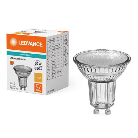 Žiarovka LEDVANCE LED PAR165036 GU10 4,3W/827 36° VC