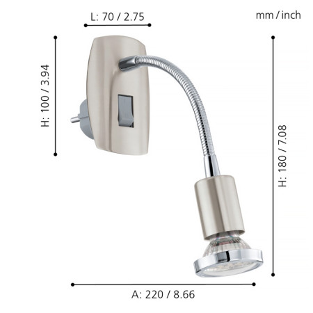 Svietidlo EGLO 92933 MINI 4 GU10 do zásuvky