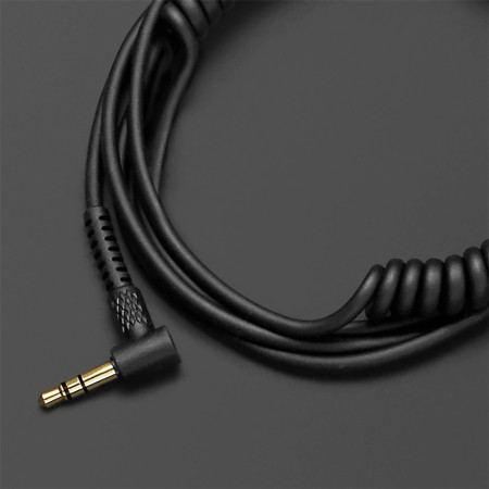 Kábel JACK3,5st vidlica/JACK3,5st vidlica 1,3-2m MARSHALL HEADPHONE AUDIO CABLE BLACK 20cm krútený (A51)