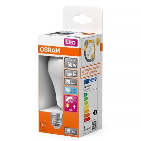 Žiarovka OSRAM LED CLA60MS E27 8,8W/840 MOTION SENZOR