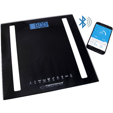 Váha osobná digitálna ESPERANZA EBS016K B.FIT Black BLUETOOTH 8v1 BIA (meria tuk,vodu,svaly,BMI)