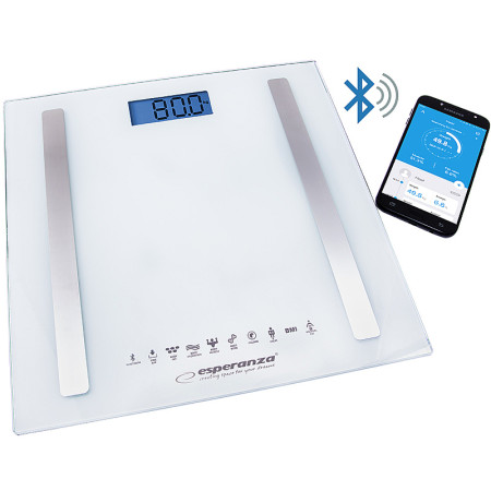 Váha osobná digitálna ESPERANZA EBS016W B.FIT White BLUETOOTH 8v1 BIA (meria tuk,vodu,svaly,BMI)