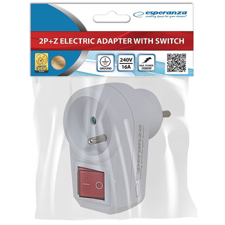 Zásuvka priebežná s vypínačom ESPERANZA ELK301W (P96)