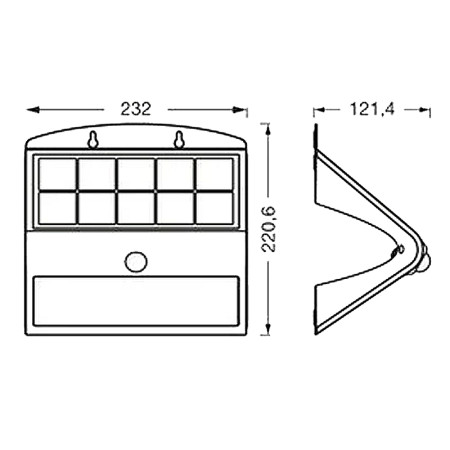 Svietidlo nočné LED LEDVANCE ENDURA FLOOD BUTTERFLY SOLAR SENZOR 8W 4000K BLACK s pohybovým senzorom