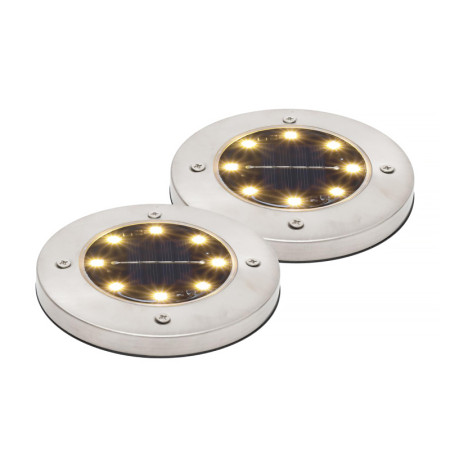 Lampa solárna zapustená do zeme okrúhla HOME MX626WW (2ks v balení)