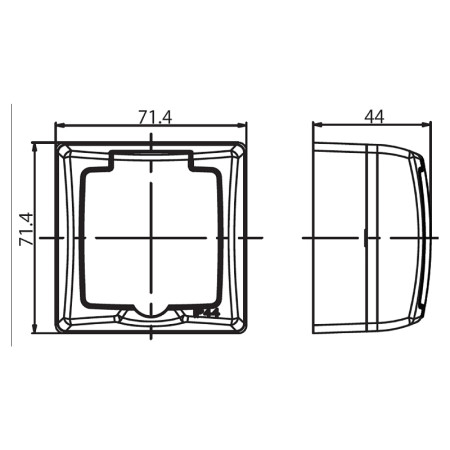 Jednozásuvka VDT IP44 TESLA 4FN15090.2101 biela