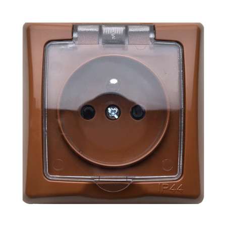 Jednozásuvka VDT IP44 TESLA 4FN15090.2118/1 hnedá