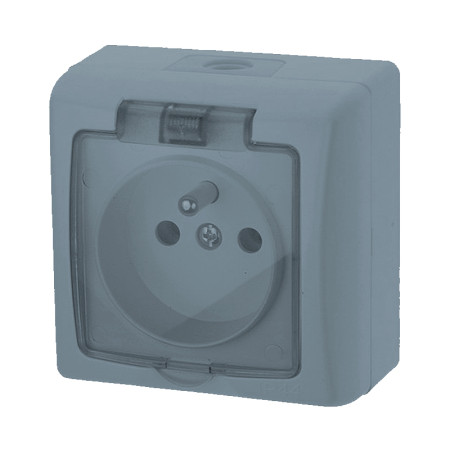 Jednozásuvka VDT IP44 TESLA 4FN15090.2110 sivá