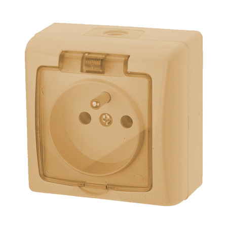 Jednozásuvka VDT IP44 TESLA 4FN15090.2115 slonová kosť