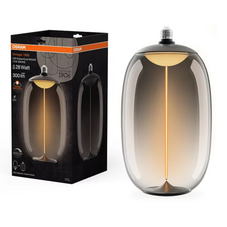 Žiarovka OSRAM LED 1906 E27 12W/818 BIG ELIPSE OVAL 28 MAGNETIC DIM SMOKE