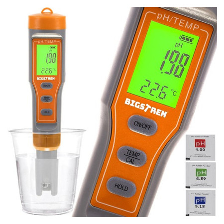 Tester PH kvality vody a teplomer BIGSTREN 23534 4v1
