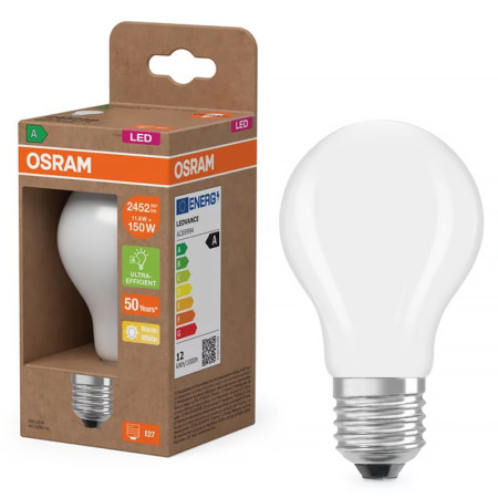 Žiarovka OSRAM LED CLA150 E27 11,6W/827 FILAMENT GLFR matná ENERGY EFFICIENCY