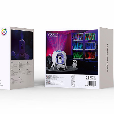 Svietidlo hviezdne nebo a projektor hviezdy a galaxie ASTRONAUT XO-CF38 s BT reproduktorom