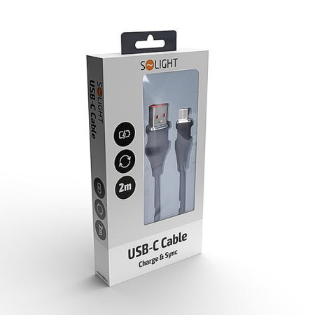 Kábel USBA-USBC 2m 3,1A SOLIGHT SSC1602-S