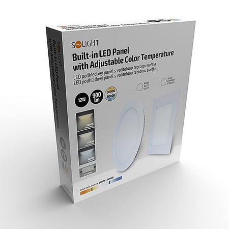 Svietidlo SOLIGHT WD140 12W 3-6000K CCT 900lm led panel okrúhly do podhľadov