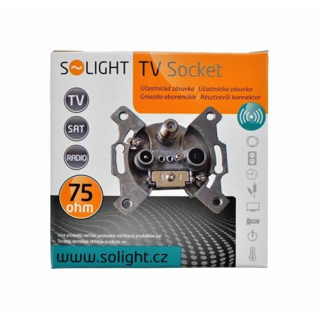 Zásuvka TV+R+SAT priebežná 8dB SOLIGHT XA06