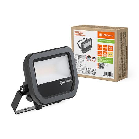 Reflektor LED 10 3000K WH LEDVANCE FL KLM 8W/6W/3000K SYM100 BK 1100/780lm PMC
