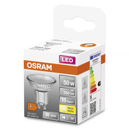 Žiarovka OSRAM LED SPAR165036 GU10 4,3W/827 36°