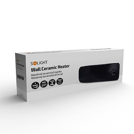 Ohrievač nástenný keramický SOLIGHT KP07B čierny 1000/2000W
