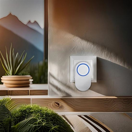 Zvonček bezdrôtový 230V 200m SOLIGHT 1L78 biely