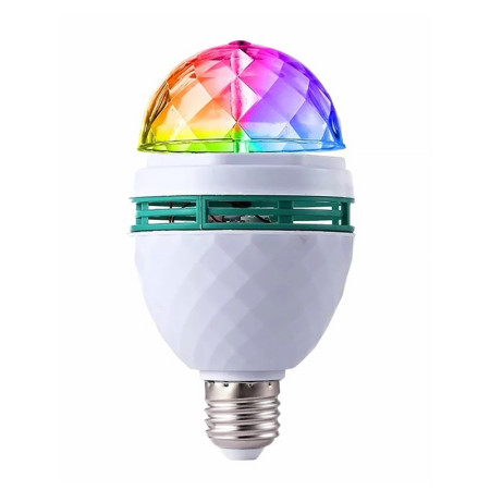 Žiarovka s disko lampou LED E27 3W/RGB DL3/27RGB
