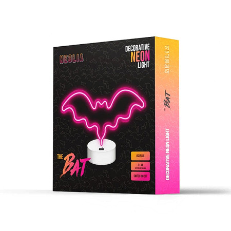 FOREVER LIGHT NEON LED dekorácia NETOPIER NNE07 (RTV100277) s podstavcom HALLOWEEN