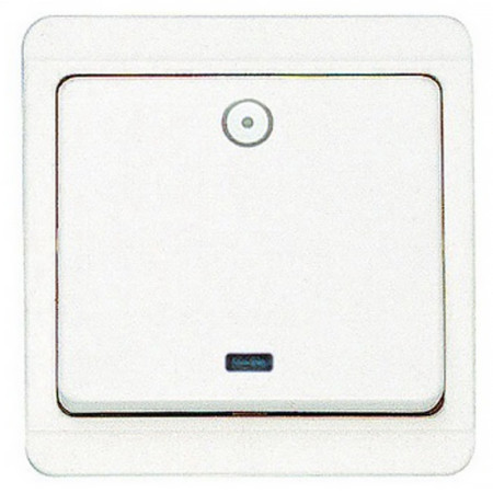 Vypínač tlačidlo č.1/0+tlejivka TESLA STANDARD 4FN57518.2101 biely