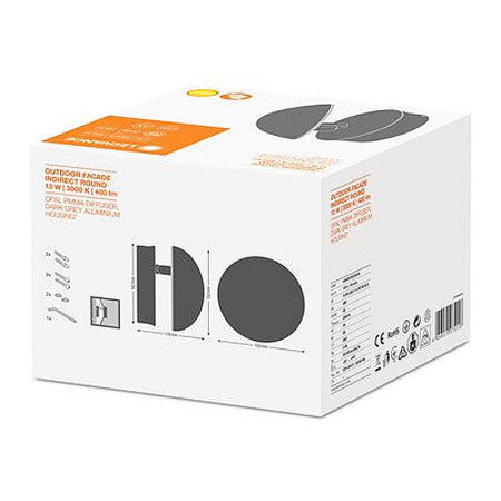 Svietidlo LEDVANCE O FACADE IND RD 13W/3000K GY IP54 nástenné