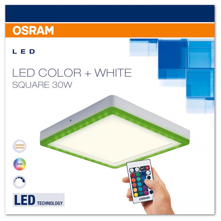 Stropnica OSRAM LEDCOLOR+WHITE SQ 30W 3000K+RGB štvorec SQUARE