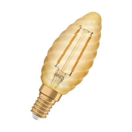 Žiarovka OSRAM LED Vintage 1906 CLBW12 E14 1,5W/824 sviečka FILAMENT GOLD točená