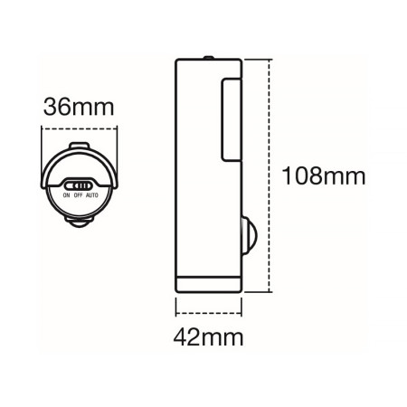 Svietidlo nočné LED NIGHTLUX TORCH SI s pohyb. senzorom