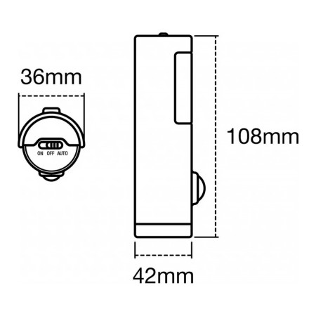 Svietidlo nočné LED NIGHTLUX TORCH WT s pohyb. senzorom