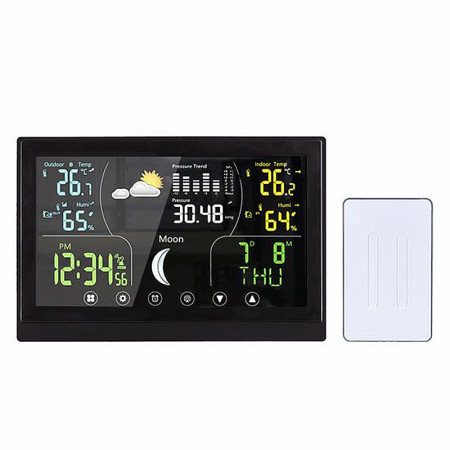 Meteostanica bezdrôtová farebná SOLIGHT TE110B čierna